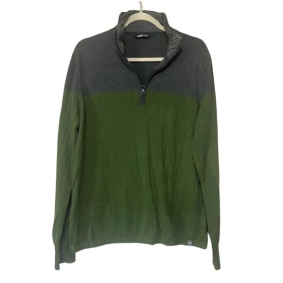 The North Face EUC color block 1/4 zip wool blend two tone sweater size L men's - Picture 1 of 6